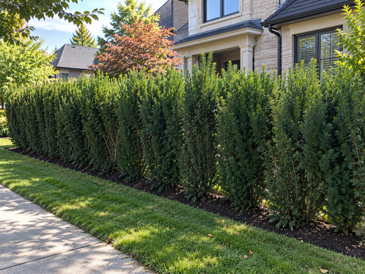 Hicks Yew privacy hedge for a partially shaded Toronto landscape