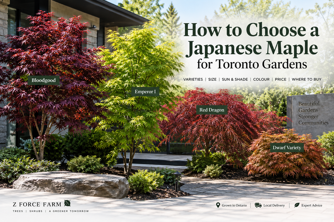 Japanese Maple varieties for Toronto gardens including upright, weeping and dwarf forms