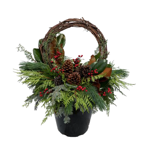 Winter Porch Pot 'Hoop'